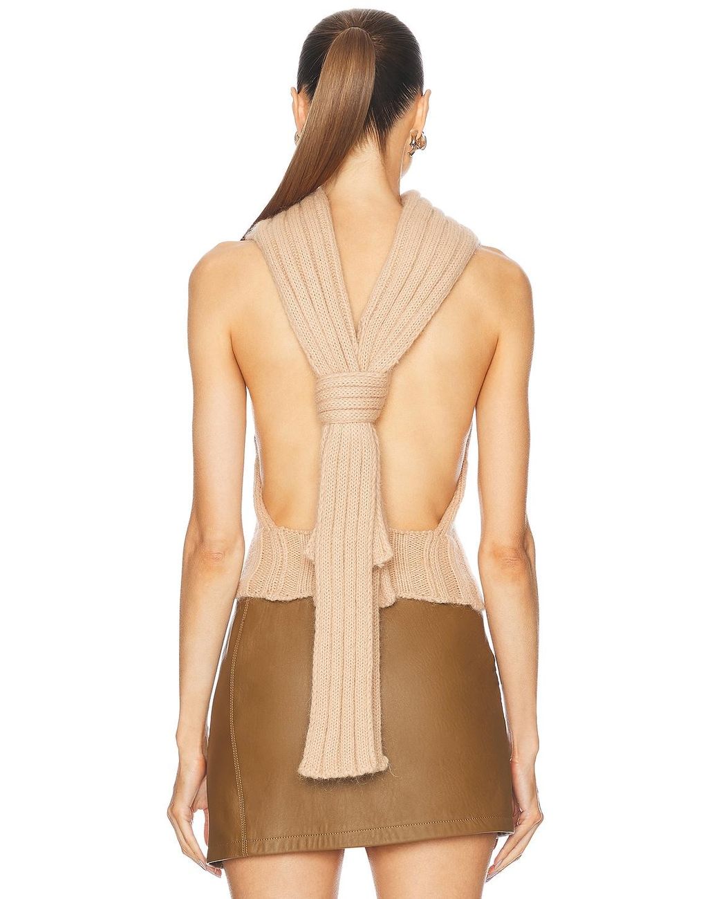 Area Natural Sleeveless Twisted Top