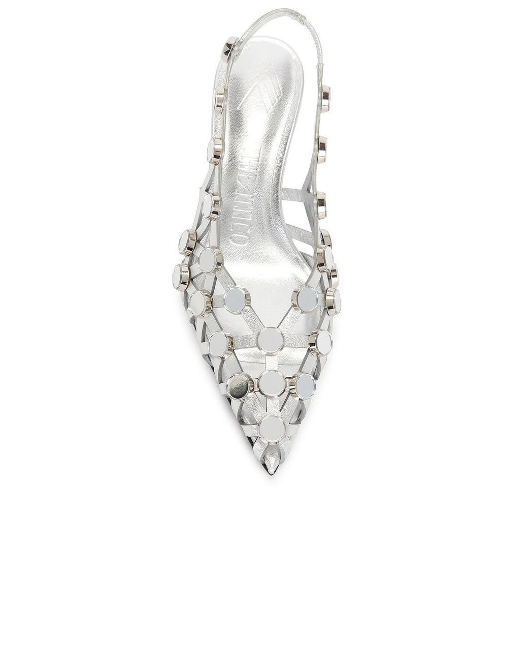 The Attico White Grid Slingback Pump