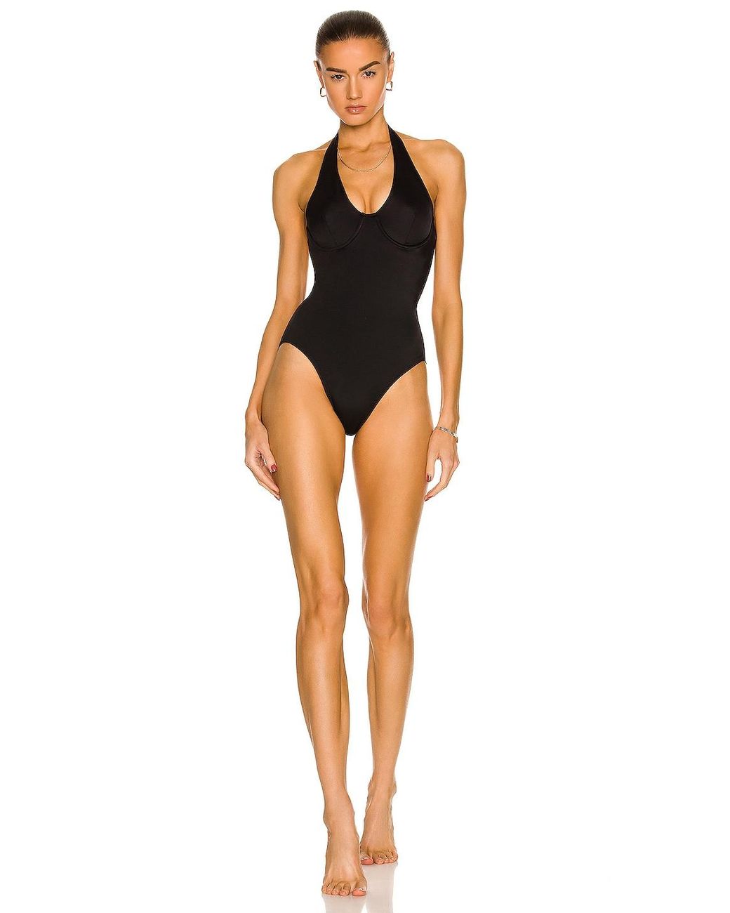 norma kamali halter swimsuit