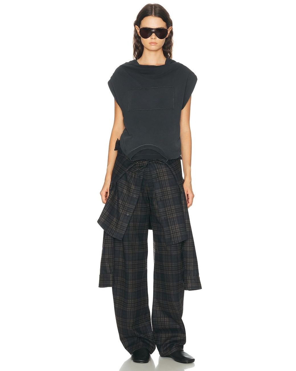 Maison Margiela Black Patch Twisted Jersey Top