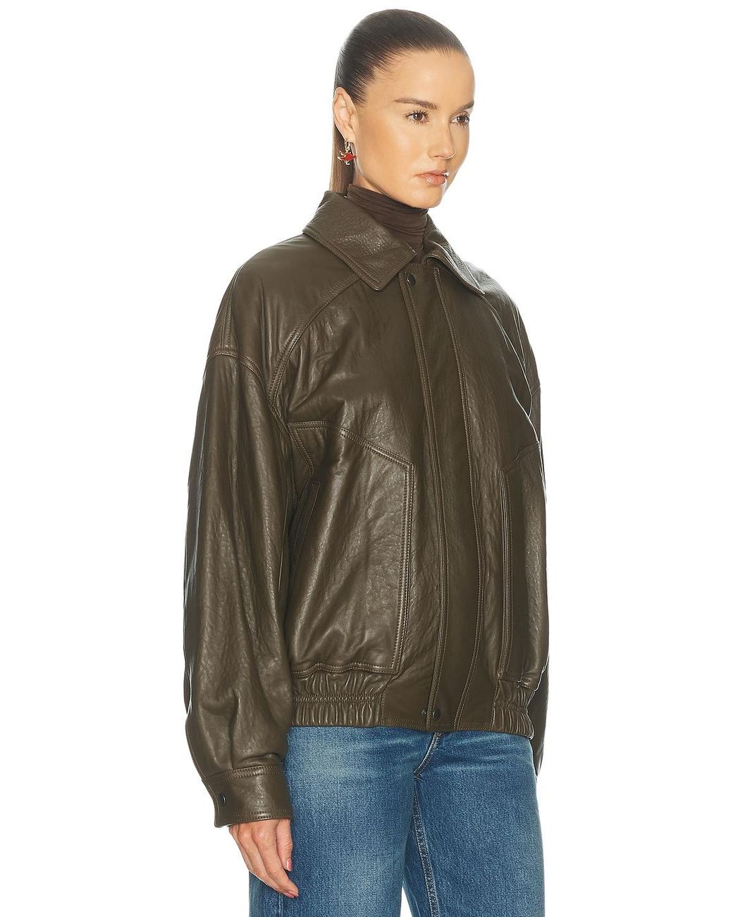 Saint Laurent Brown Leather Jacket
