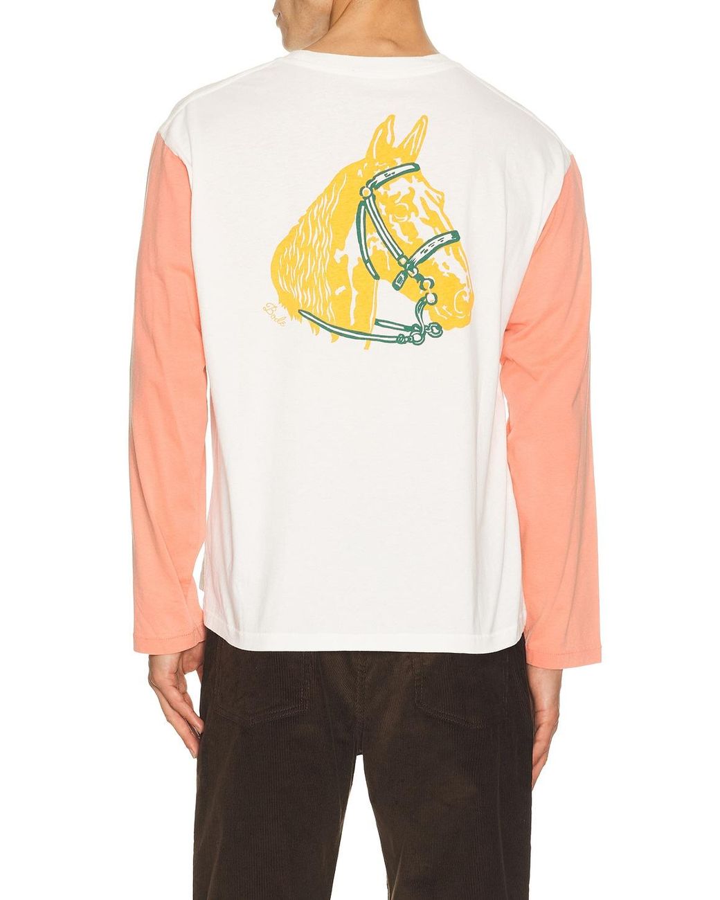 Bode Natural Checkers Baseball Tee for men