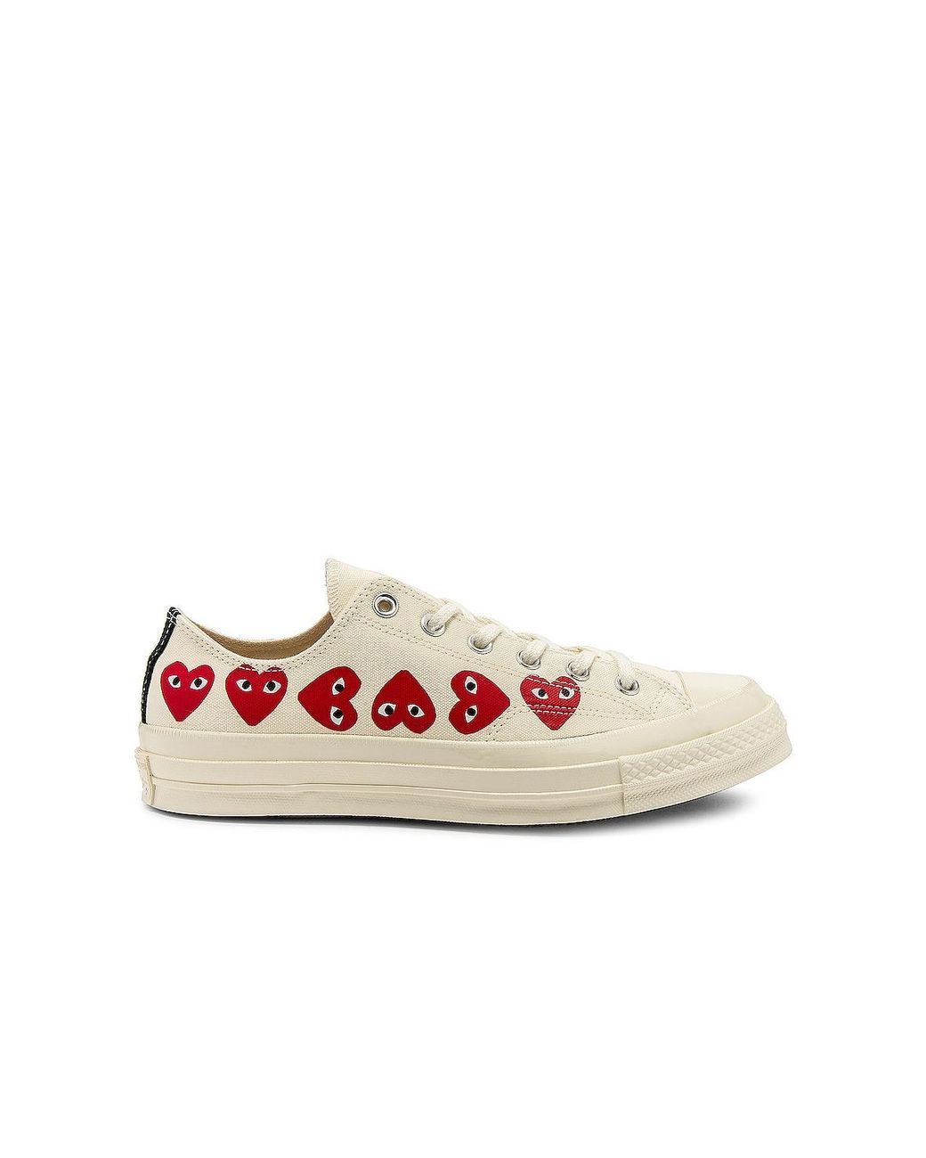 COMME DES GARÇONS PLAY White Chuck 70 Ox "Multi Hearts" Sneakers