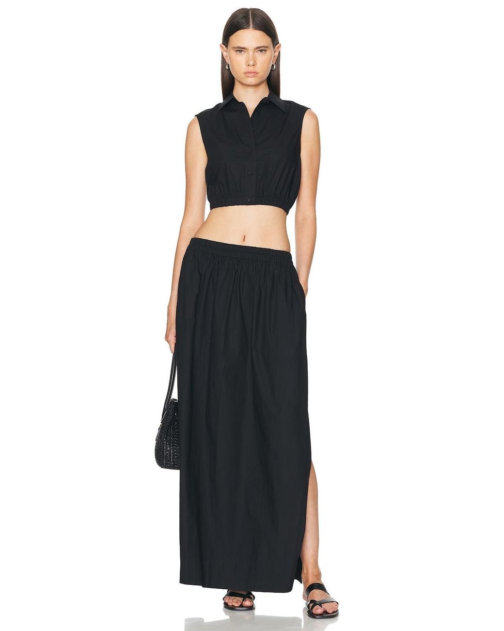 AEXAE Black Button Up Top