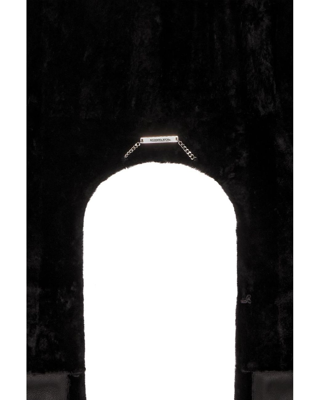 Nour Hammour Black Edra Draped Shearling Cape