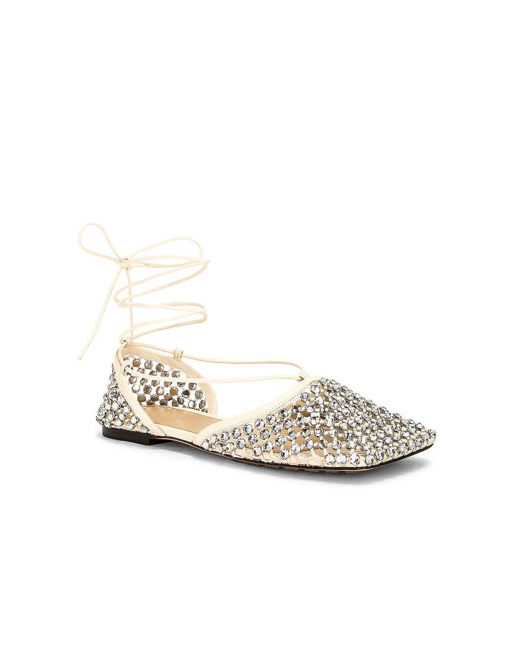 Bottega Veneta White Stretch Flat