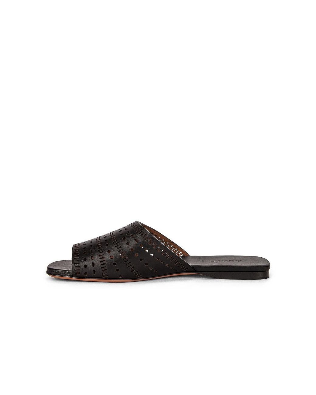 Alaïa Black Vienne Leather Slides