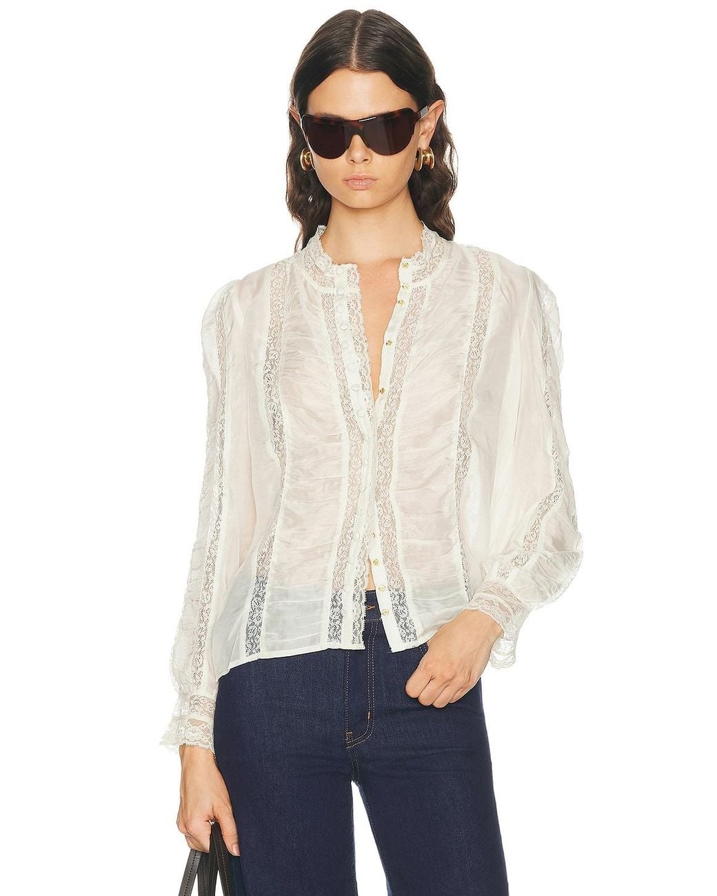 LoveShackFancy White Jacque Top