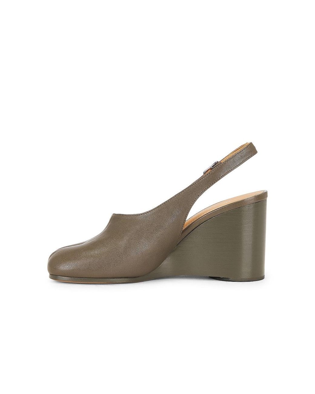 Maison Margiela Brown Tabi Slingback Wedge Pump