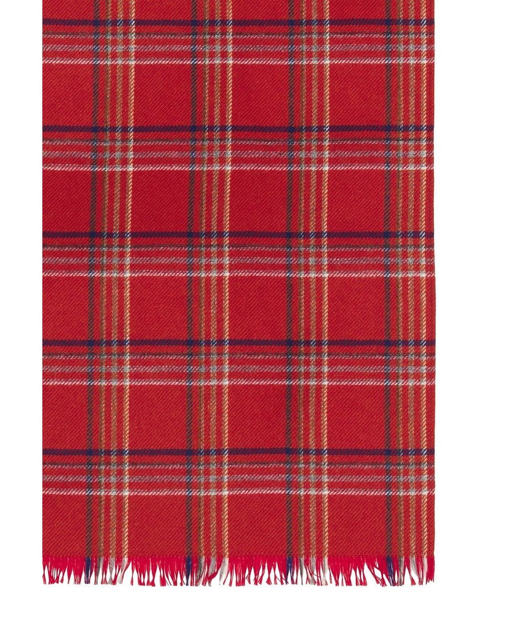 Bode Red Gable Plaid Scarf