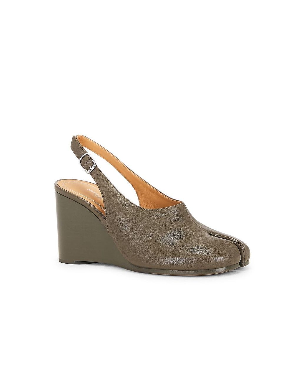 Maison Margiela Brown Tabi Slingback Wedge Pump