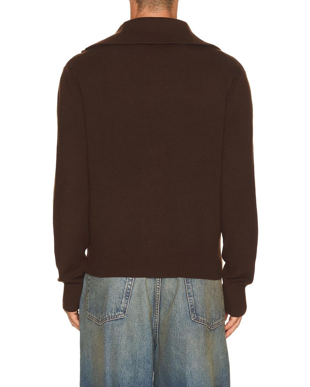 Entire studios Brown Knit Zip Up Jacket for men
