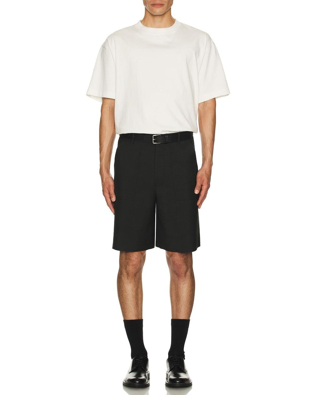 Mimchik Black Frayed Shorts for men