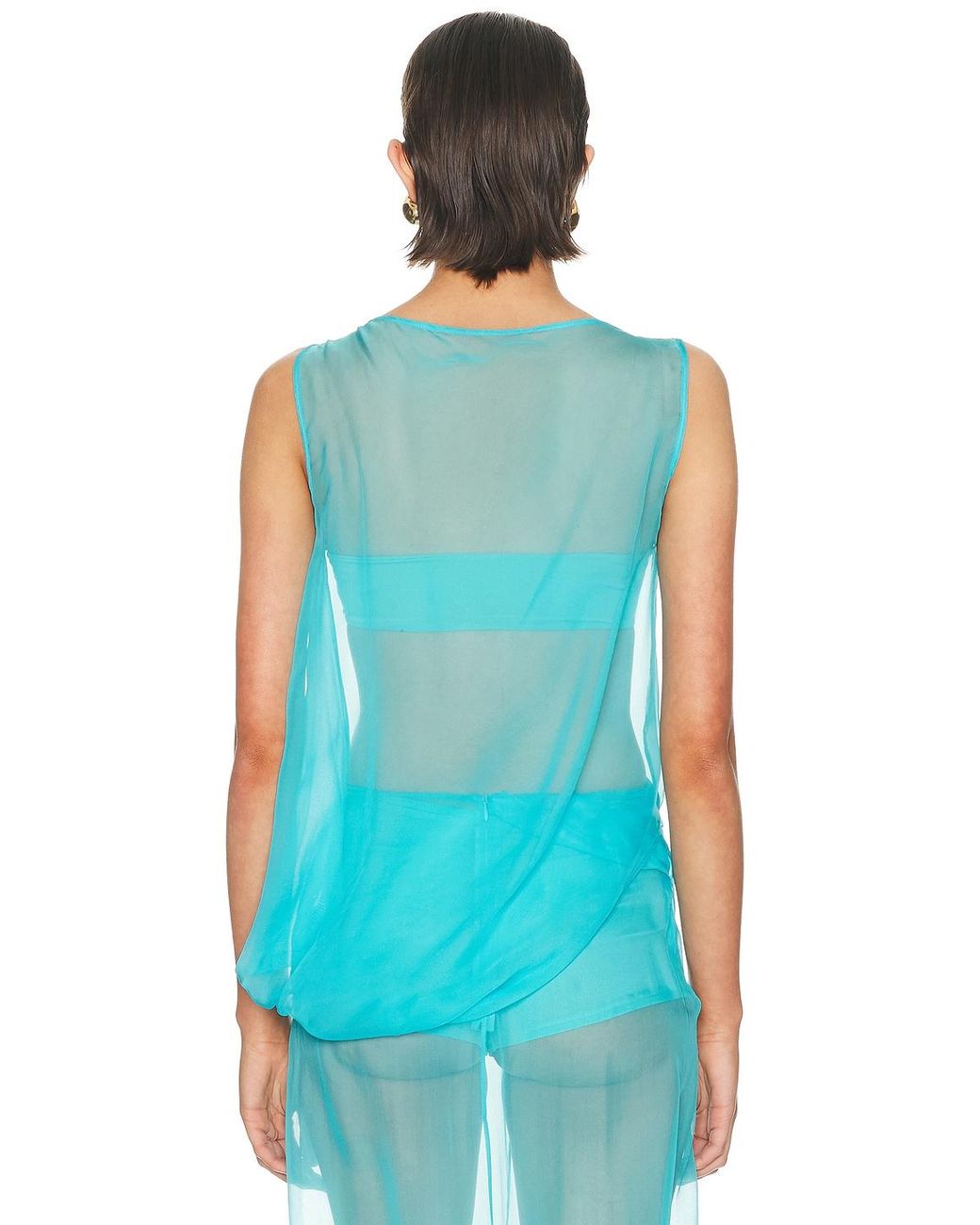SEV Blue Draped Blouse