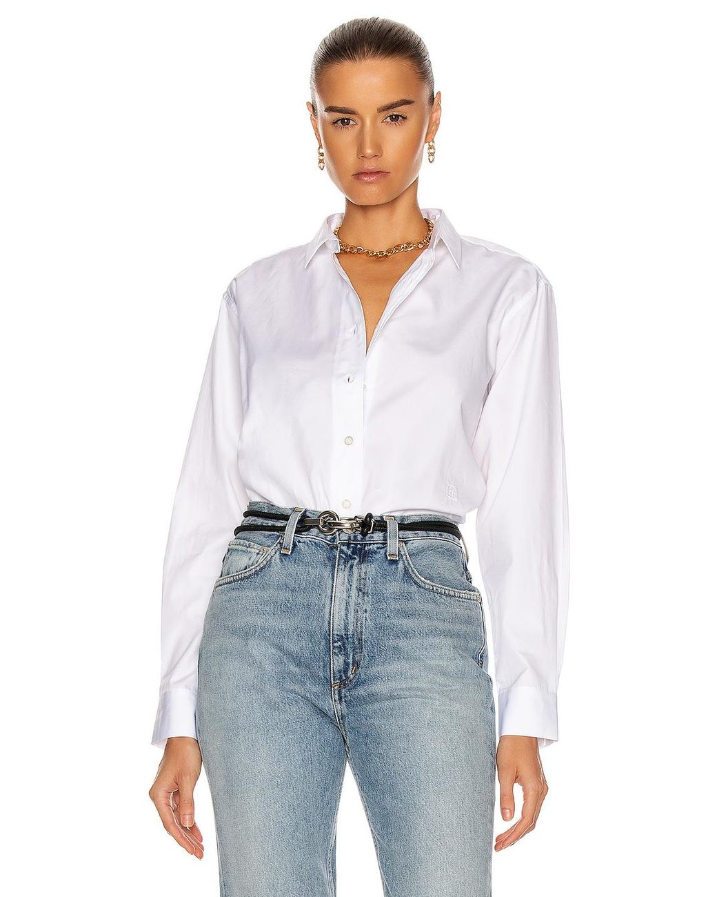 Totême Cotton Capri Shirt in White Lyst