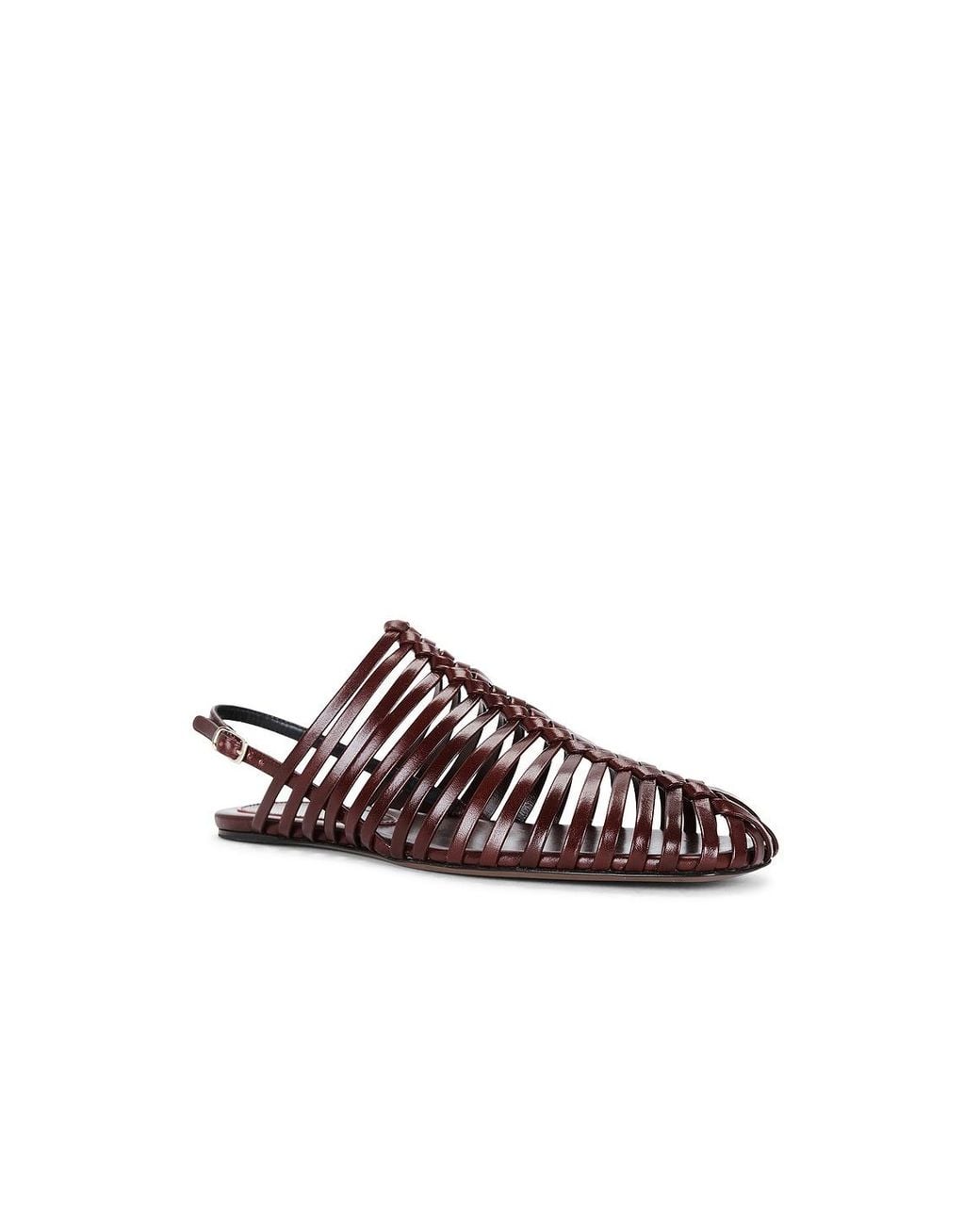 Dries Van Noten Brown Flat Square Toe Open Ballerina Flat