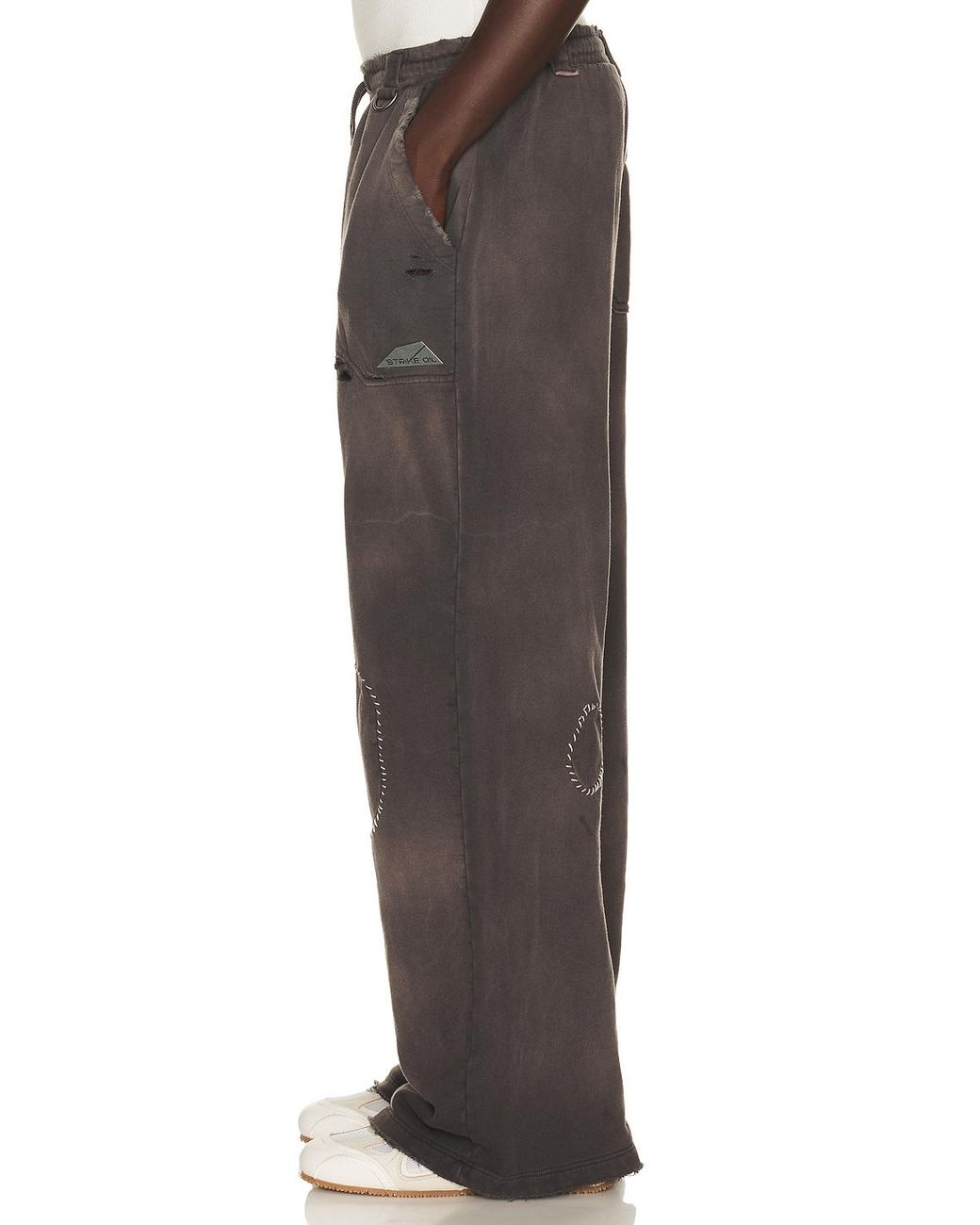 Strike Oil Gray Thrashed Sweatpants for men