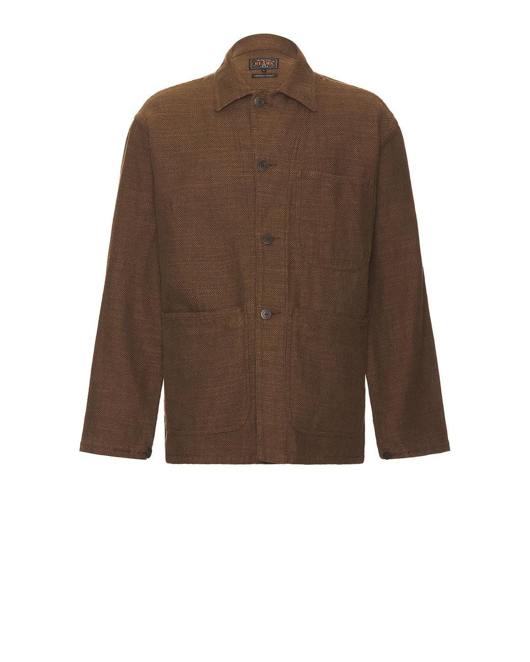 Beams Plus Brown Mil Chore Jacket for men