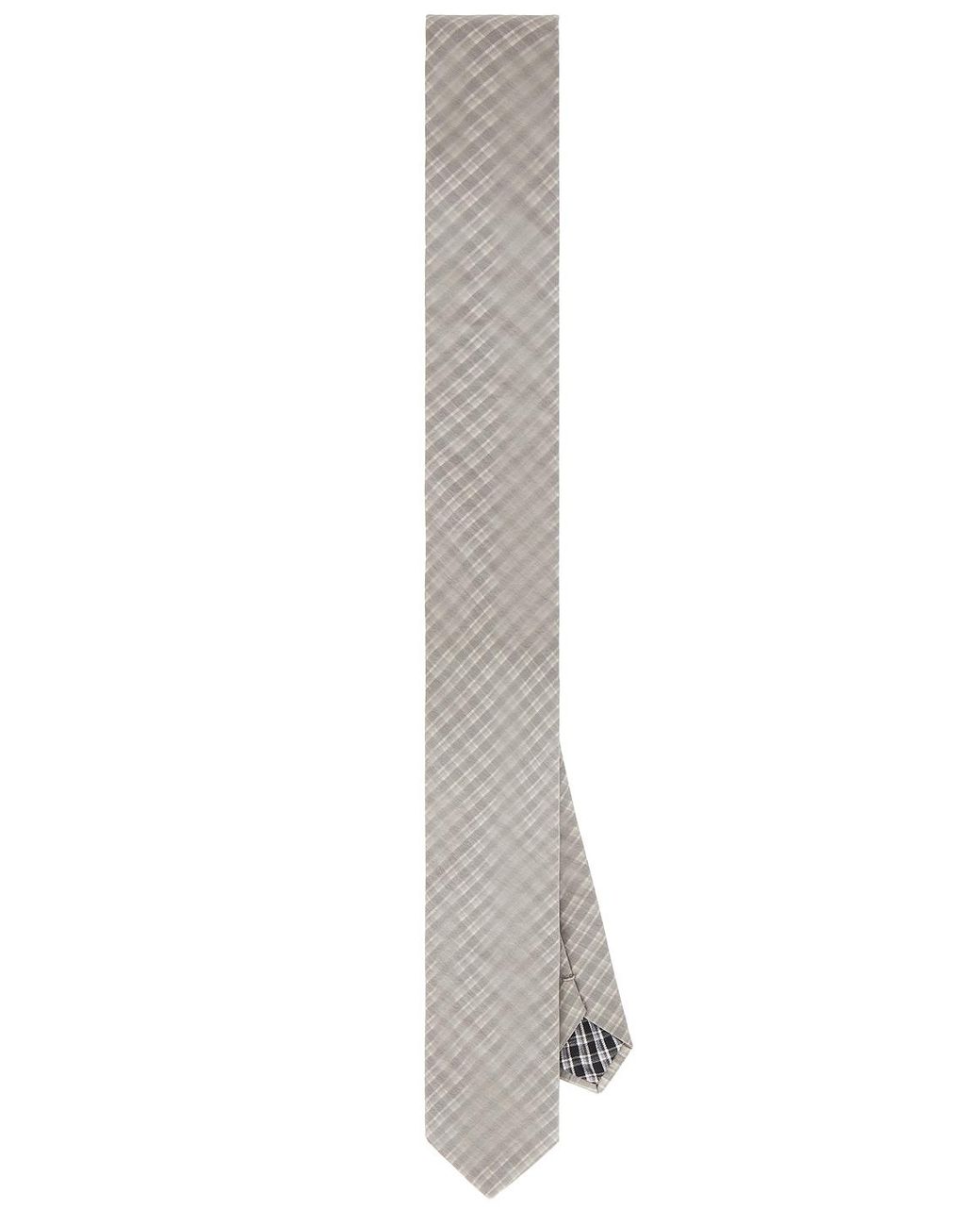 we11done White Check 2 Layered Tie for men