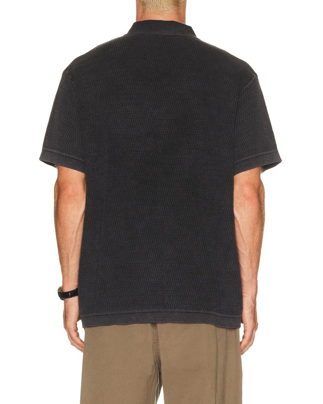 Malbon Black Brickwork Polo for men