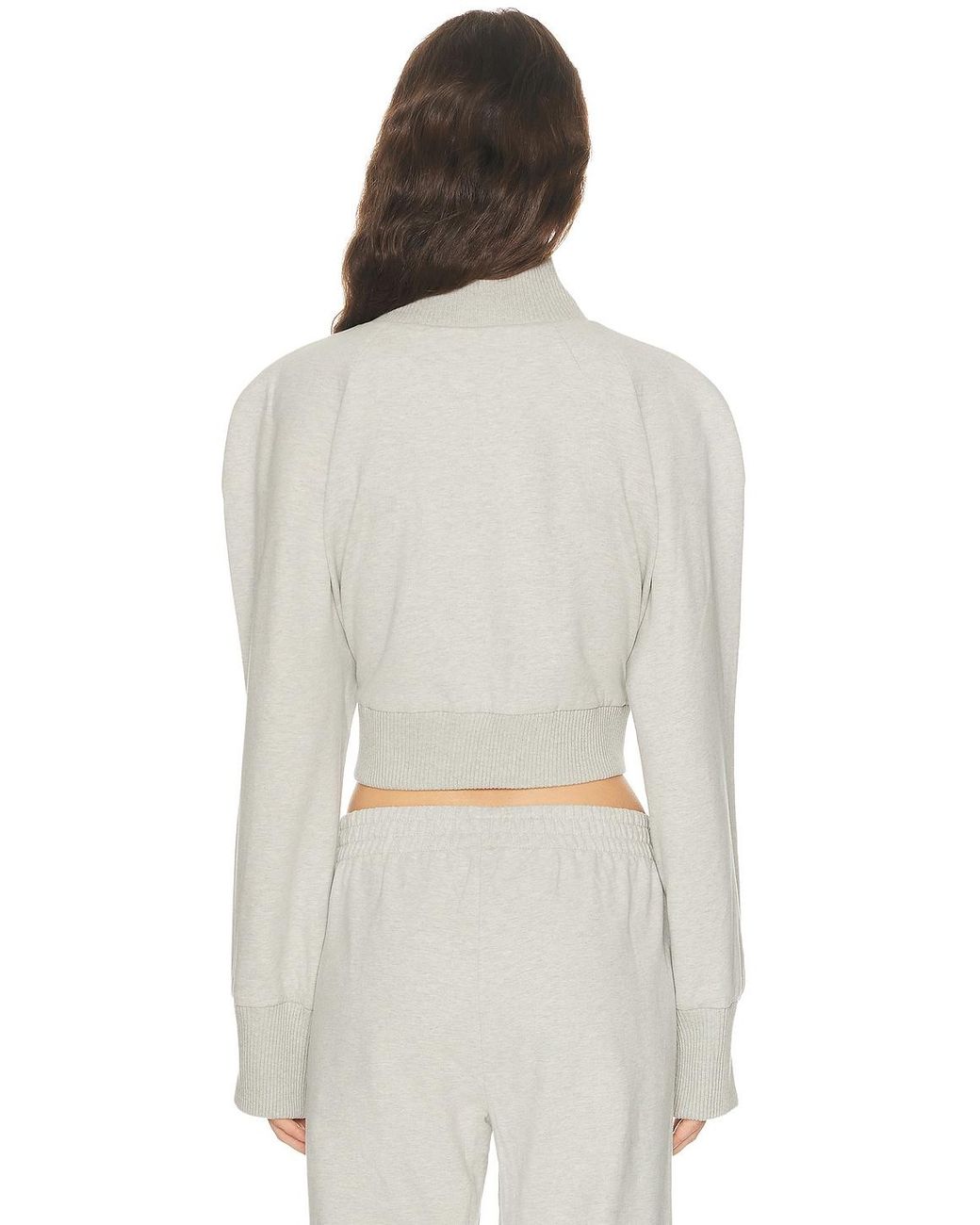 Norma Kamali Gray Oversized Turtle Bomber Jacket