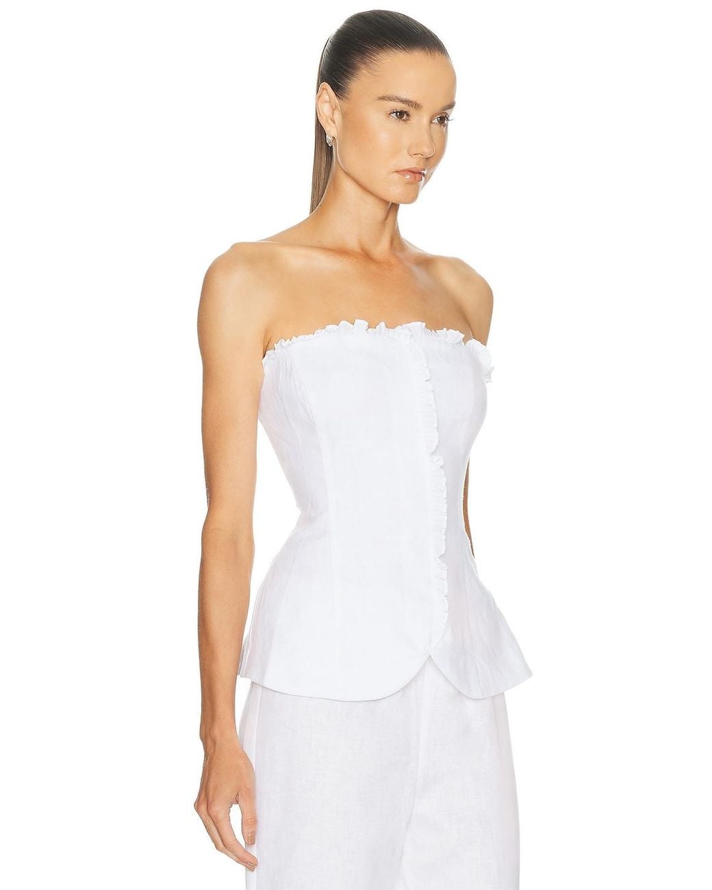 Posse White Florence Strapless Top