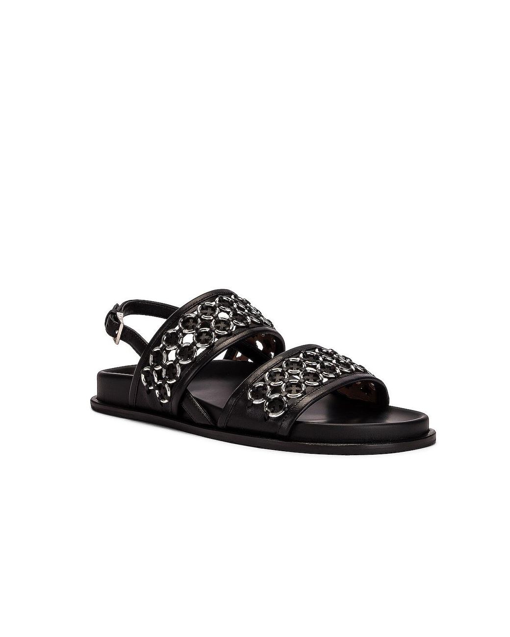 Alaïa Black Eyelet Slingback Sandals