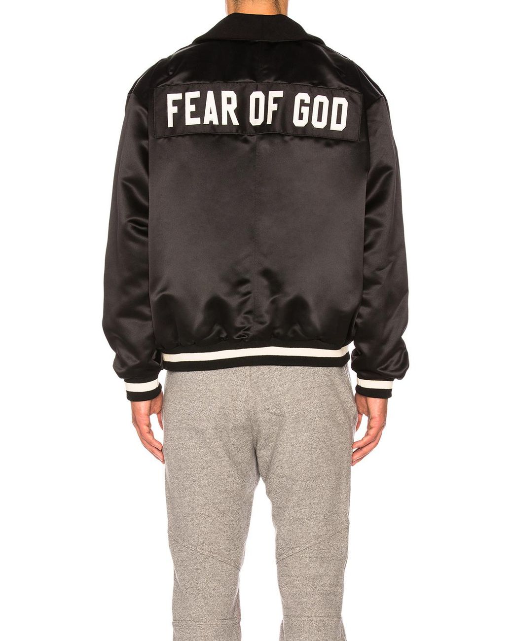Fear Of God Satin Half Zip Coaches Jacket in Black | Lyst