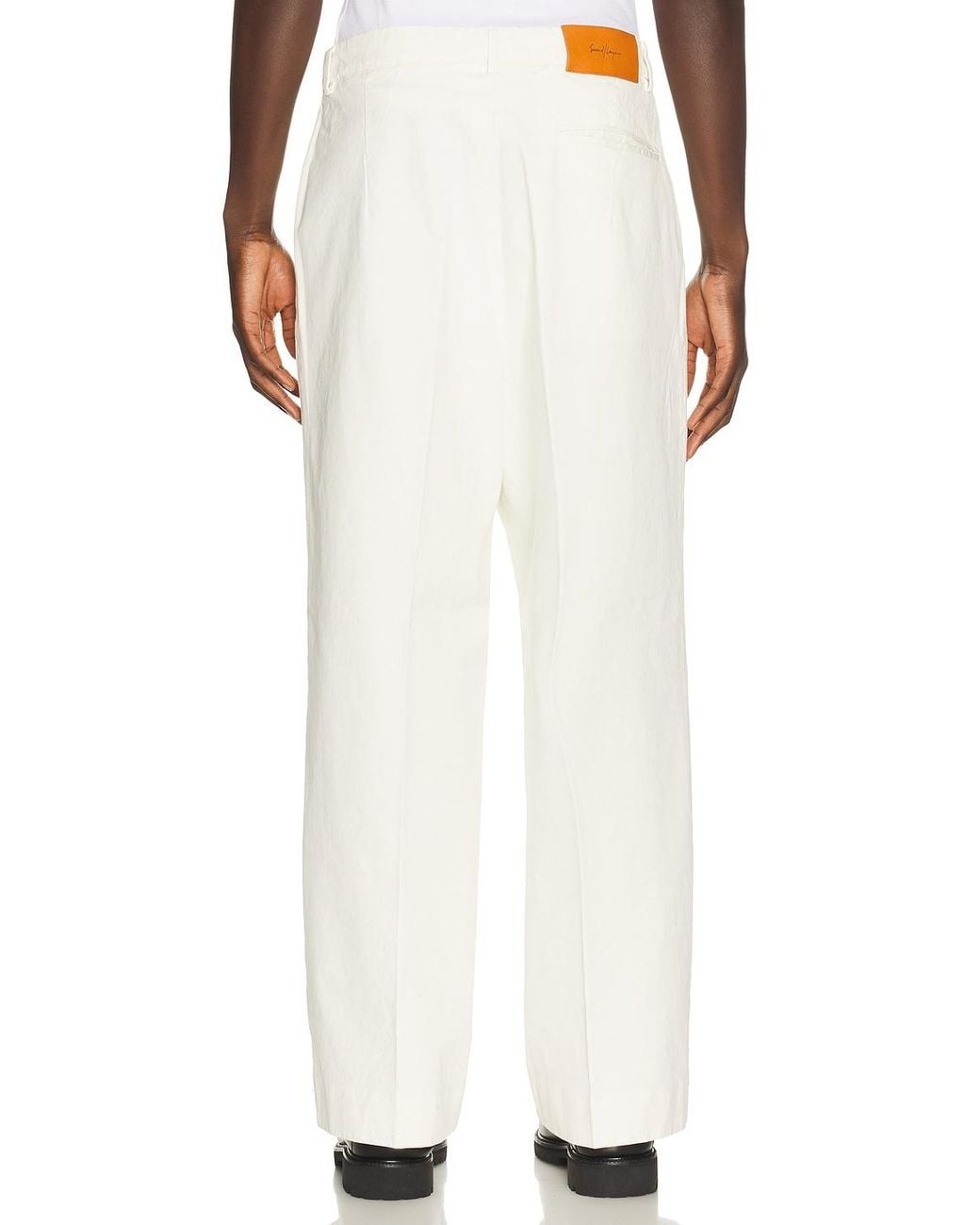 Second/Layer White Saico Trouser for men