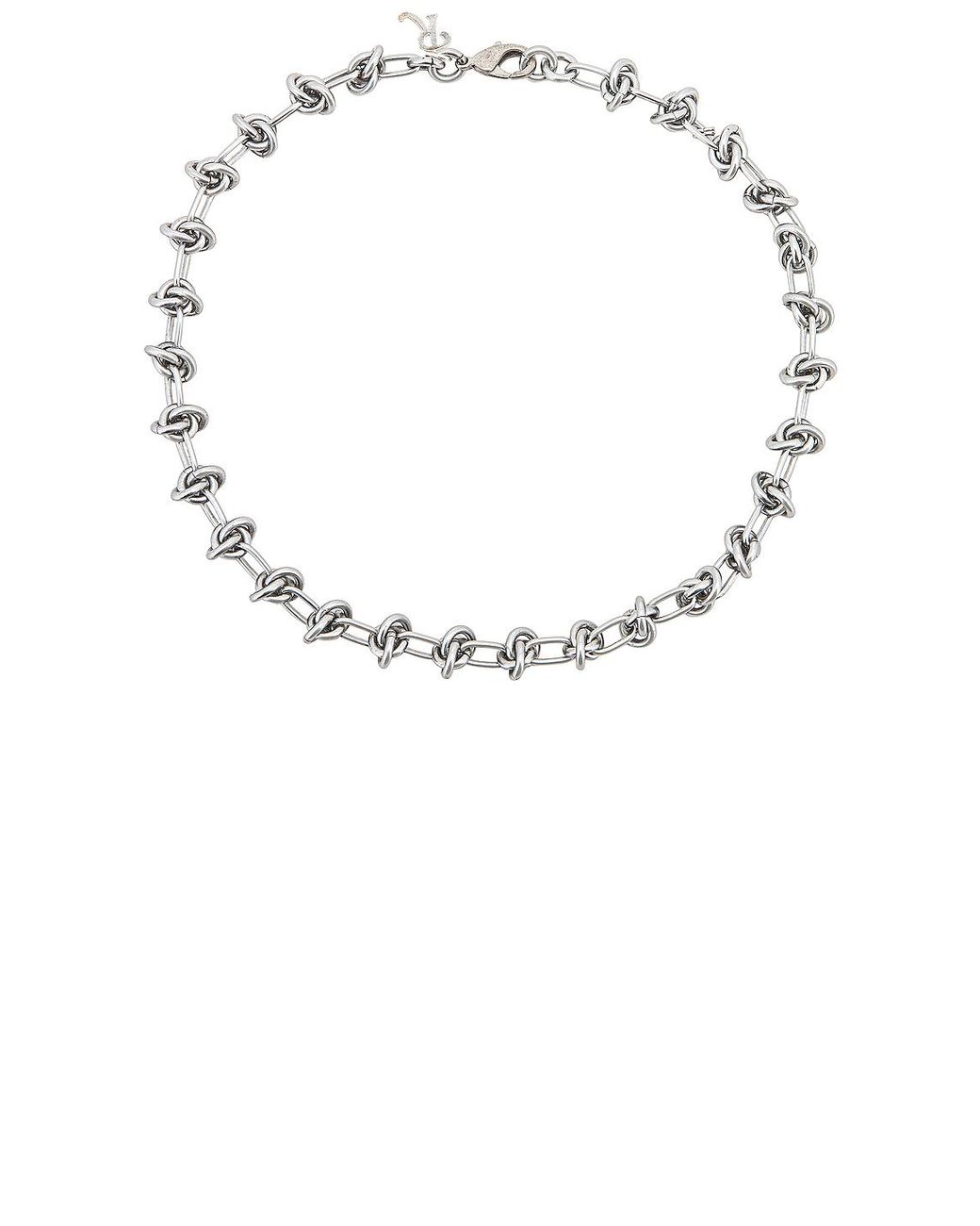 Raf Simons Knot Necklace in Metallic 