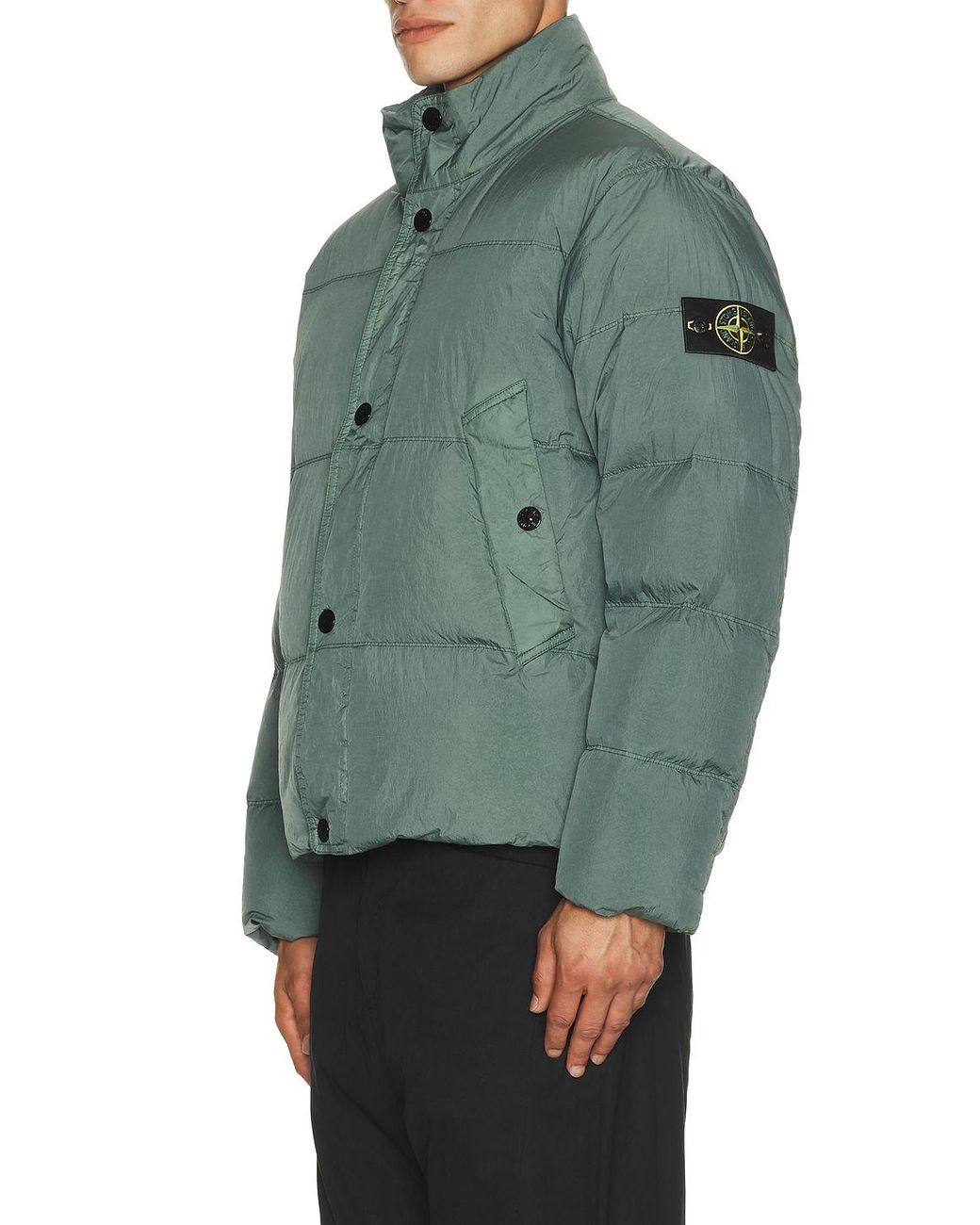 Stone Island Green Down Bomber for men