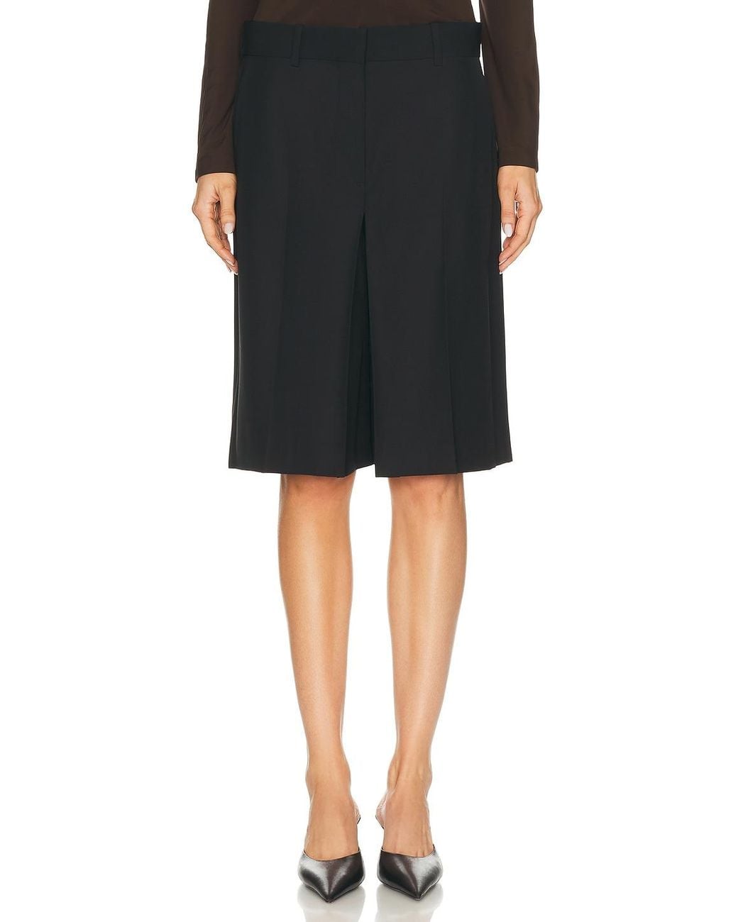 Helmut Lang Black Midi Skort