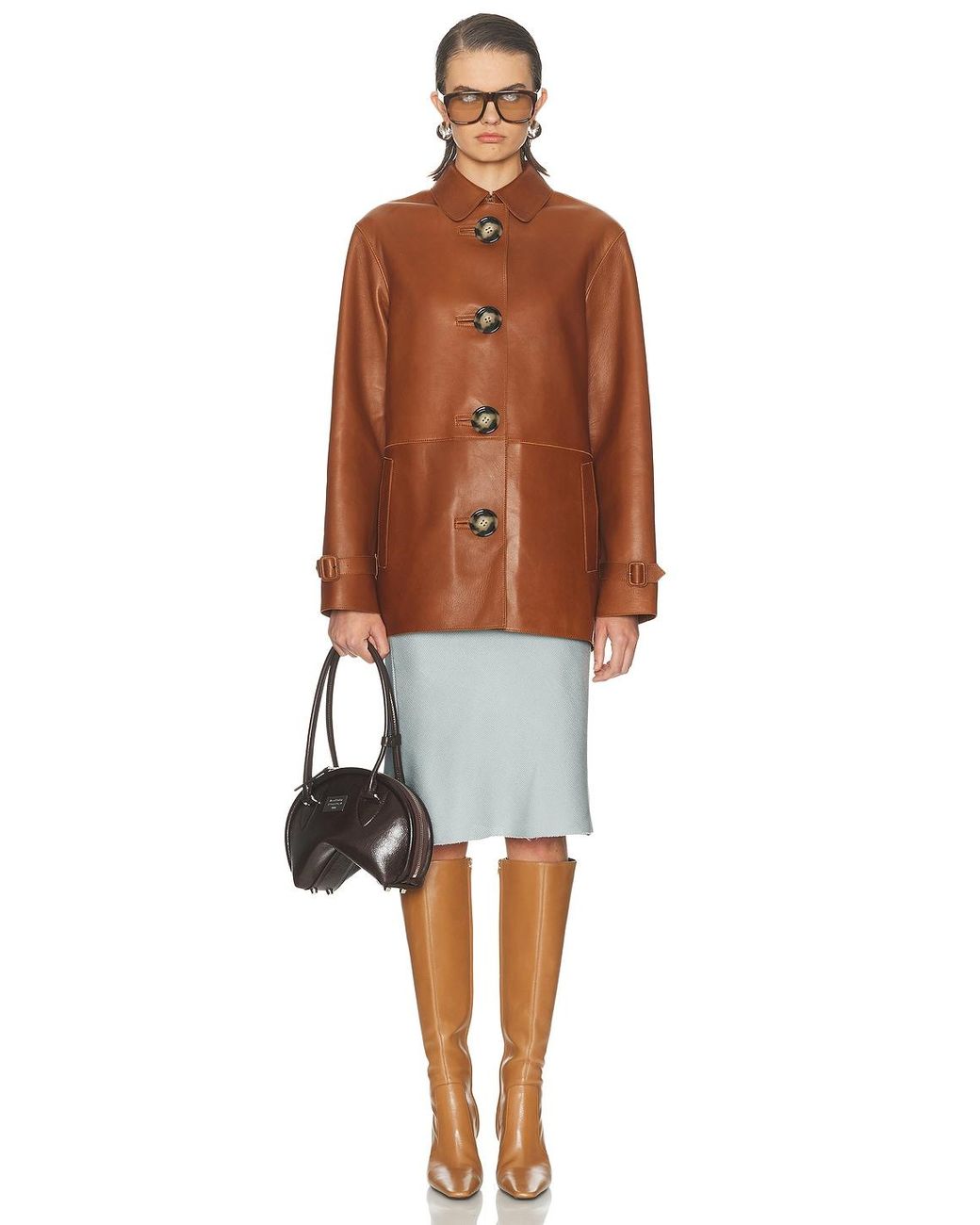 Acne Brown Lorassino Leather Jacket