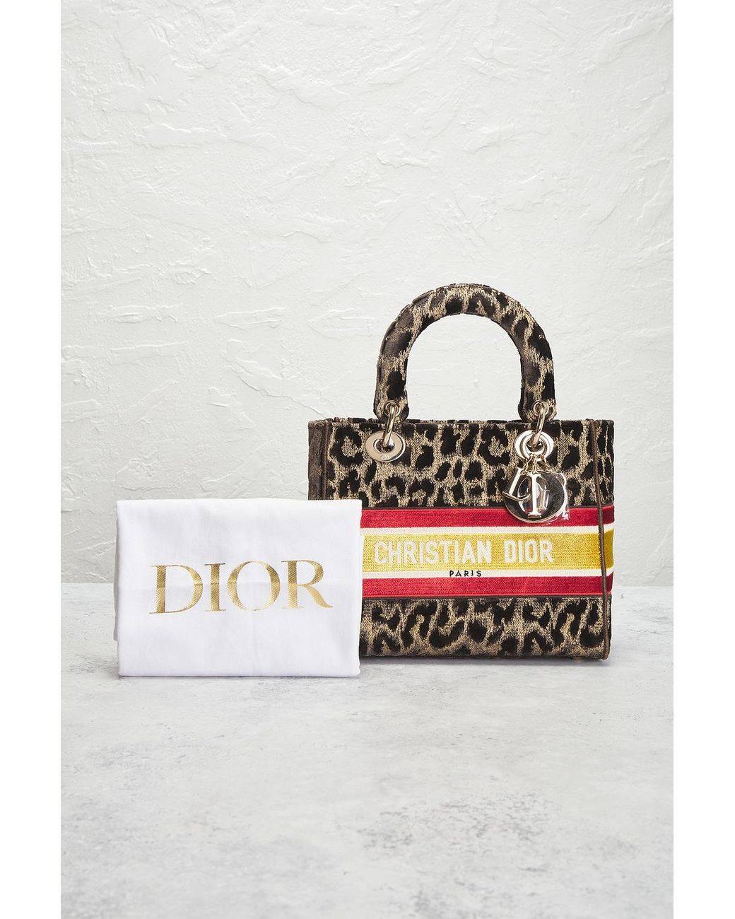 Dior Brown Leopard Lady D-Lite Handbag