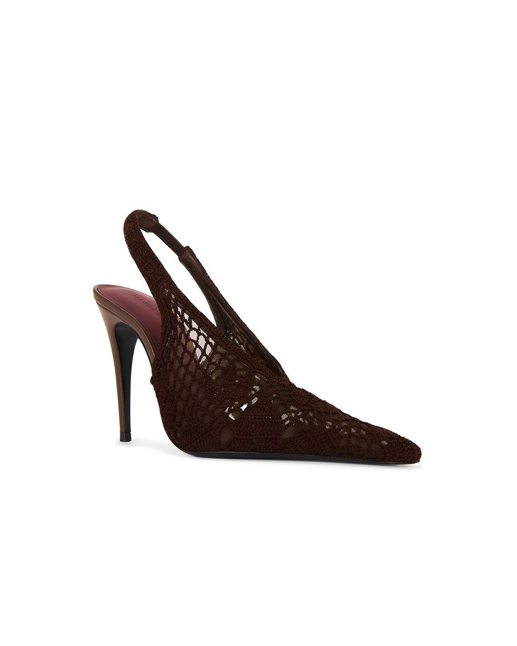 Magda Butrym Brown Slingback Crochet Pump