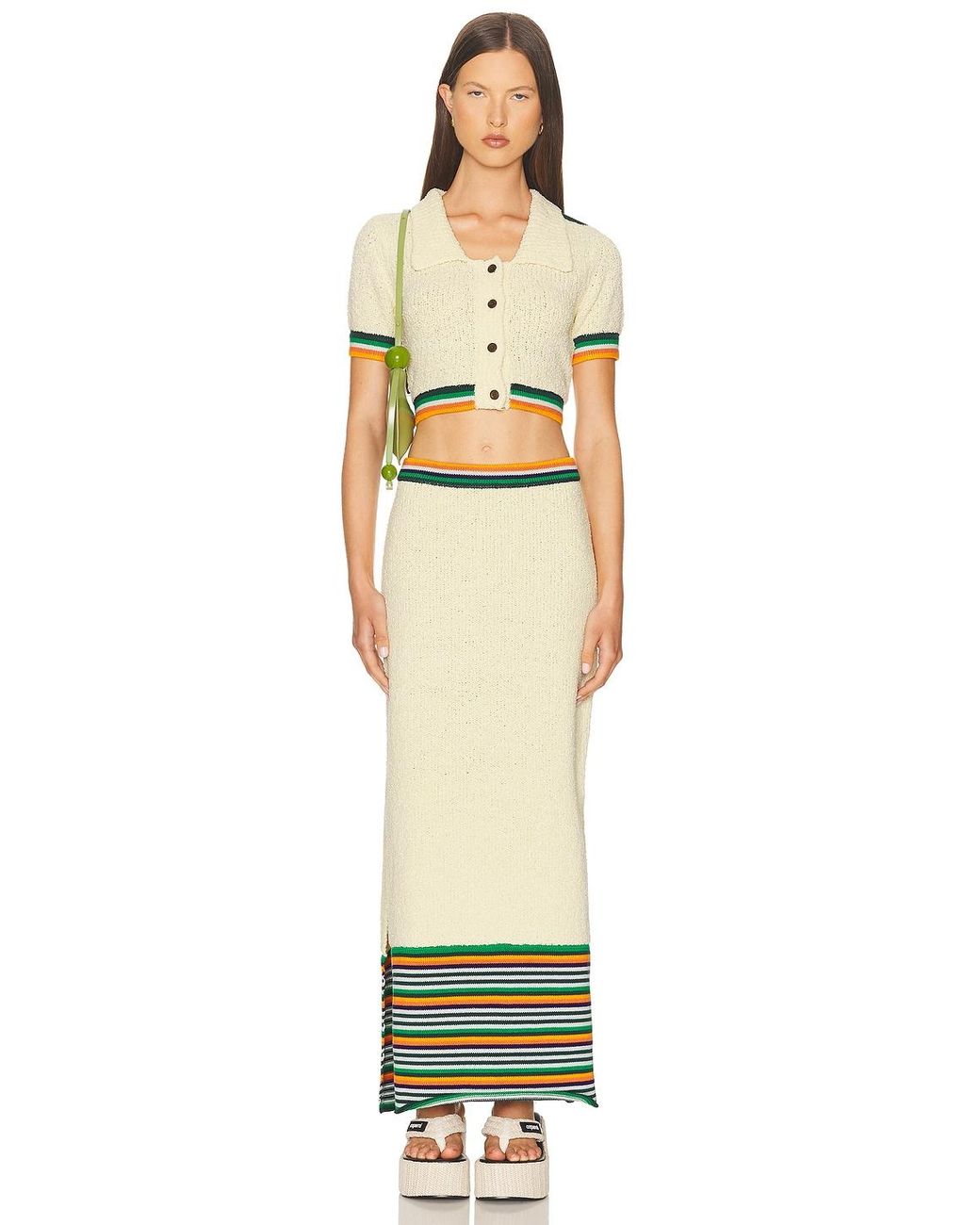 Christopher John Rogers Yellow Cropped Polo Top