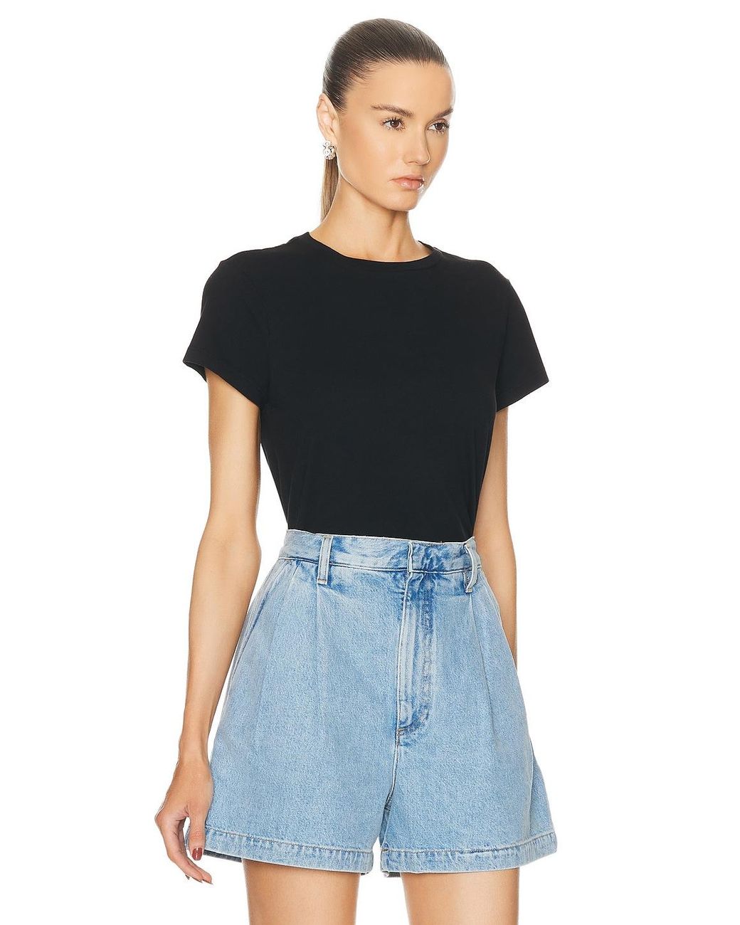 Agolde Black Adine Shrunken Tee