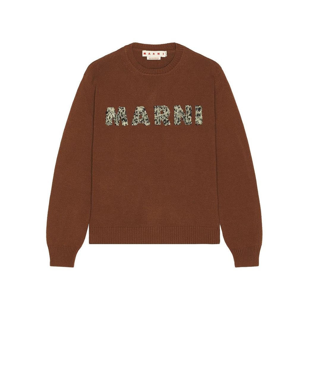 Marni Brown Round Neck Sweater for men