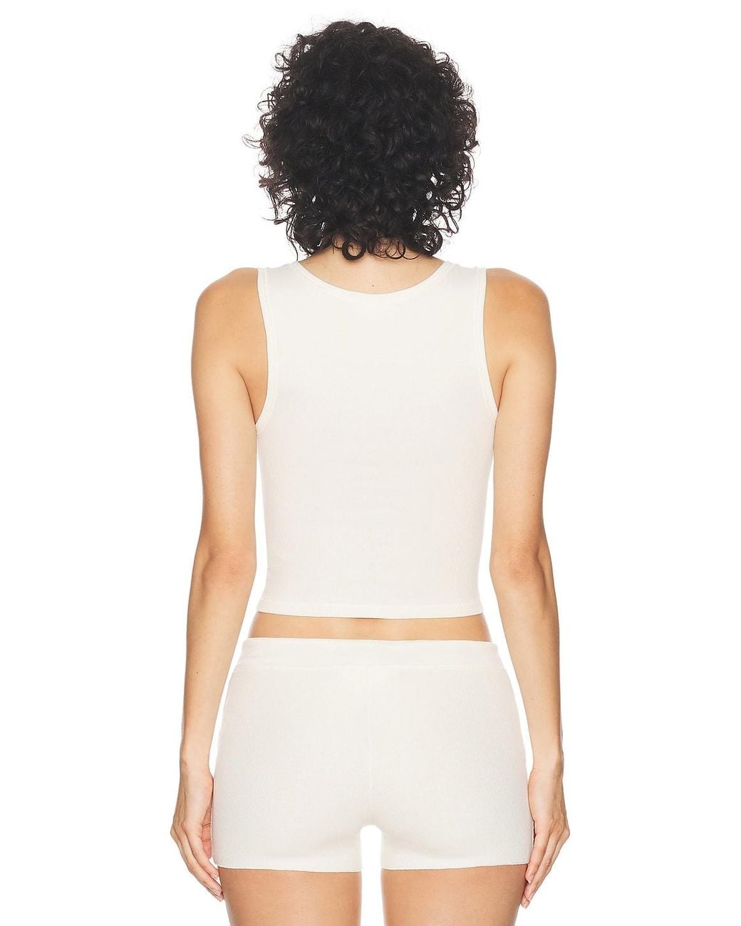 ÉTERNE White Square Neck Tank Top