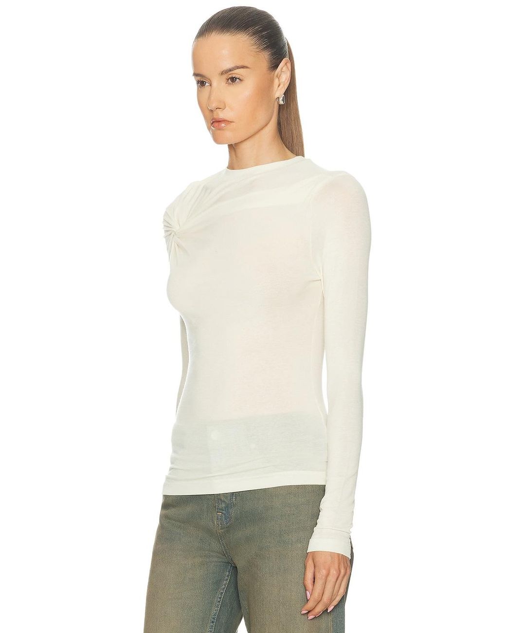 Agolde Natural Lissa Log Sleeve Tee