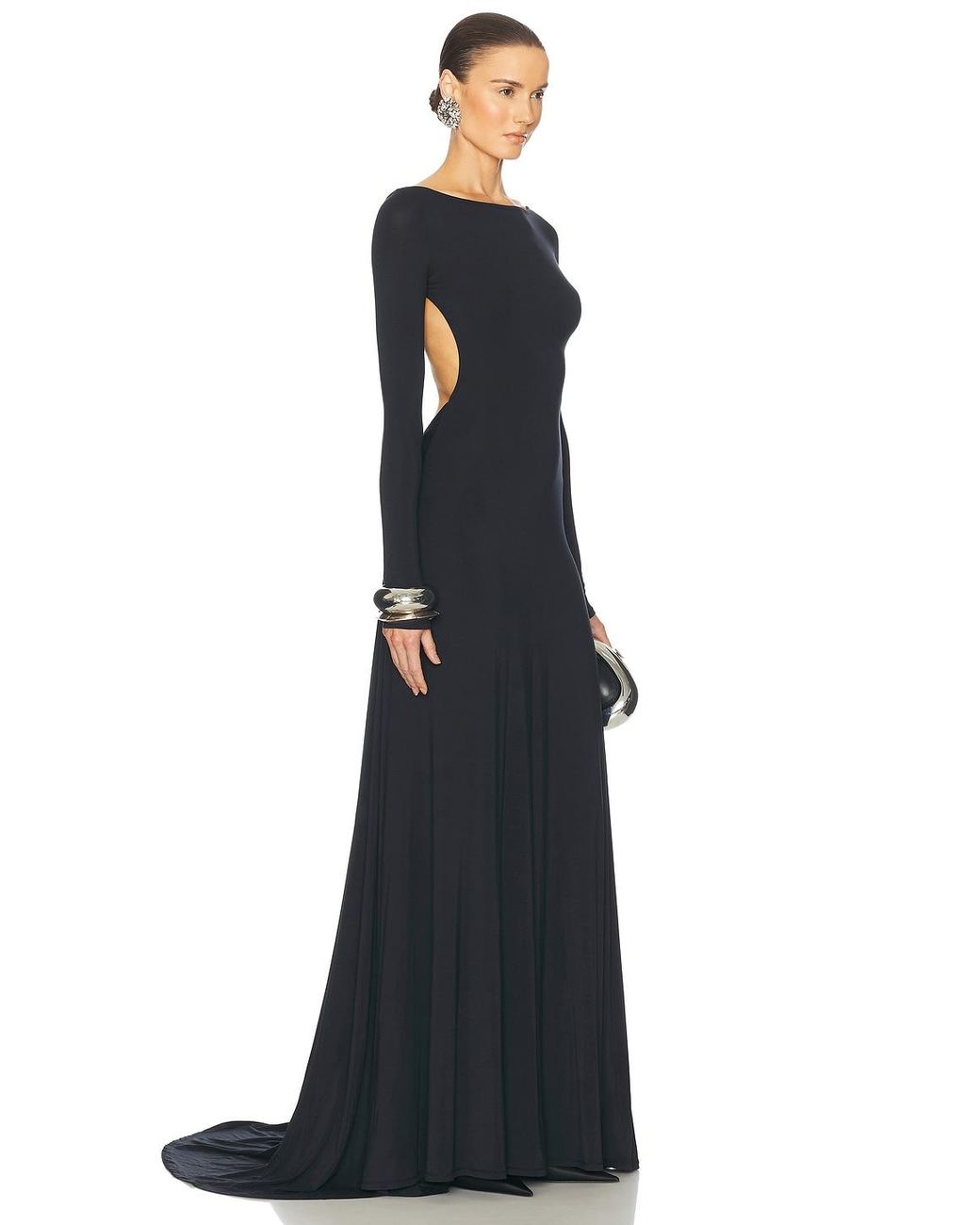 knee length dresses for ladies HELSA Rose Pink Scarlet Maxi Knit Dress UK XS main image 0