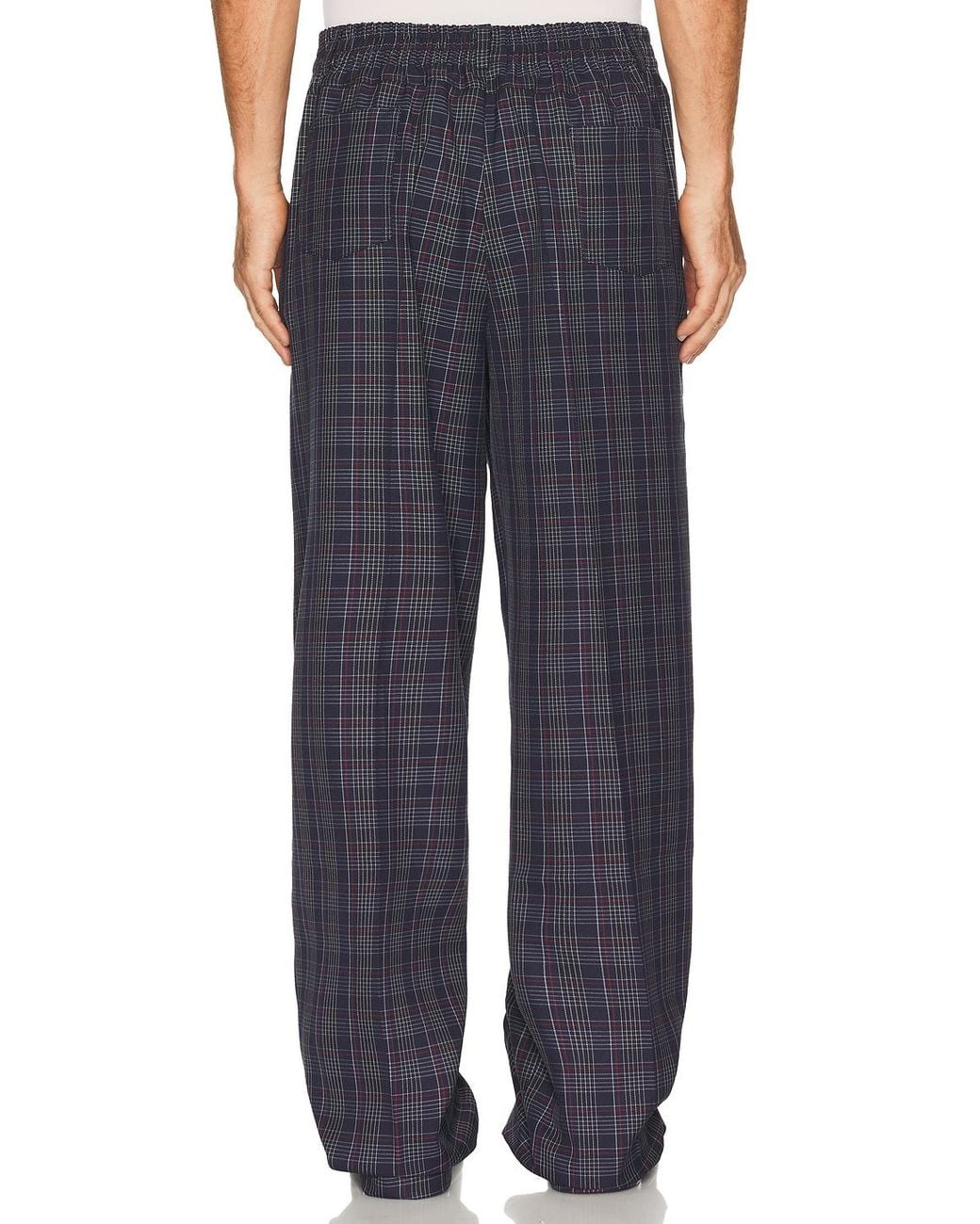 Pas Une Marque Blue Plaid Trousers for men