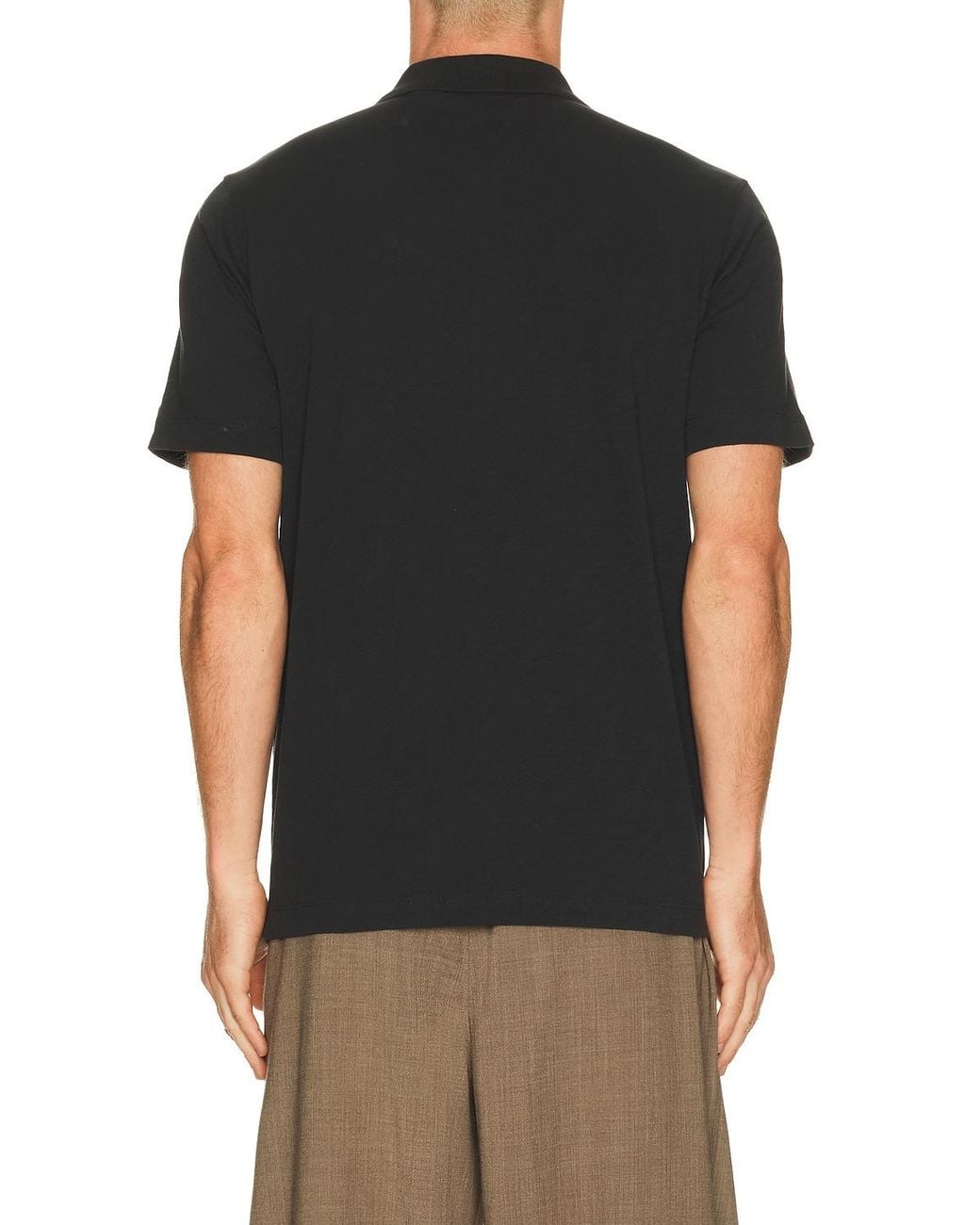 Theory Black Bron Cotton Polo for men