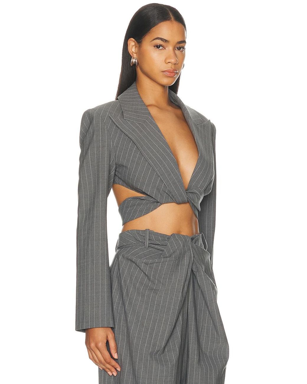 Monse Gray Twist Blazer