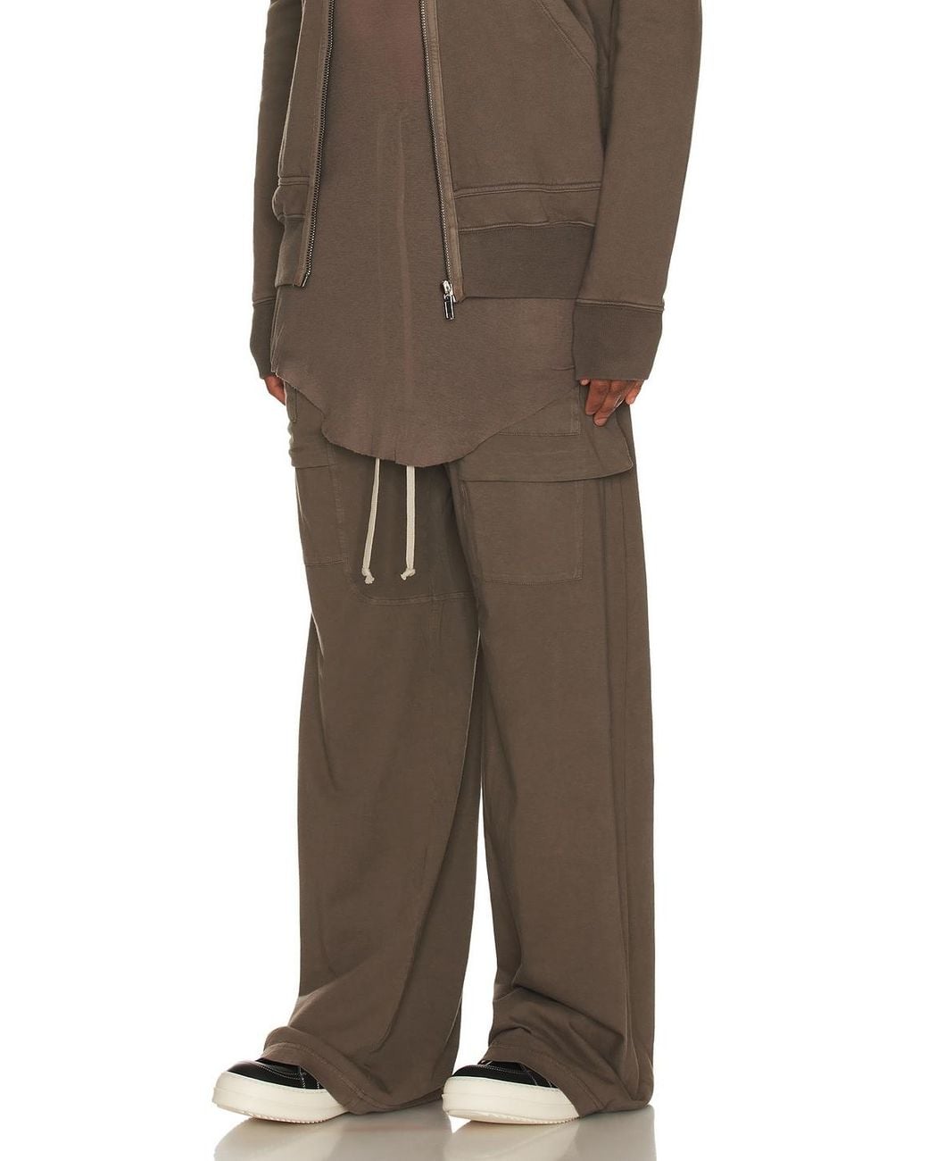 Rick Owens Brown Creatch Cargo Drawstring Pants for men