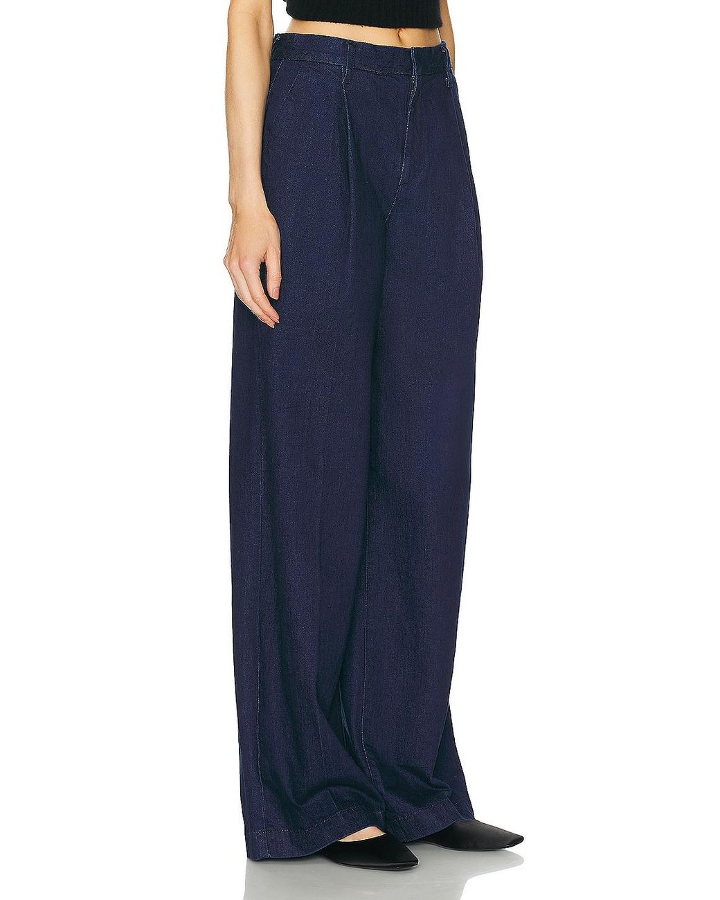 SPRWMN Blue Pleated Trouser Jeans