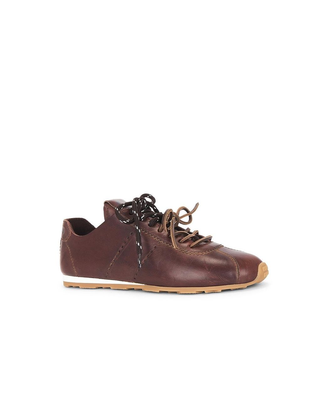 Miu Miu Brown Plume Vitello Old Sneaker