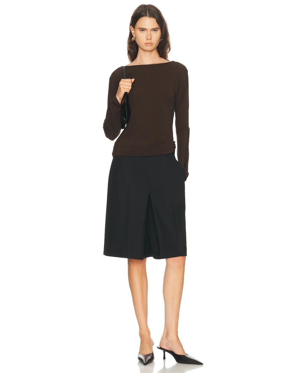 Helmut Lang Black Midi Skort
