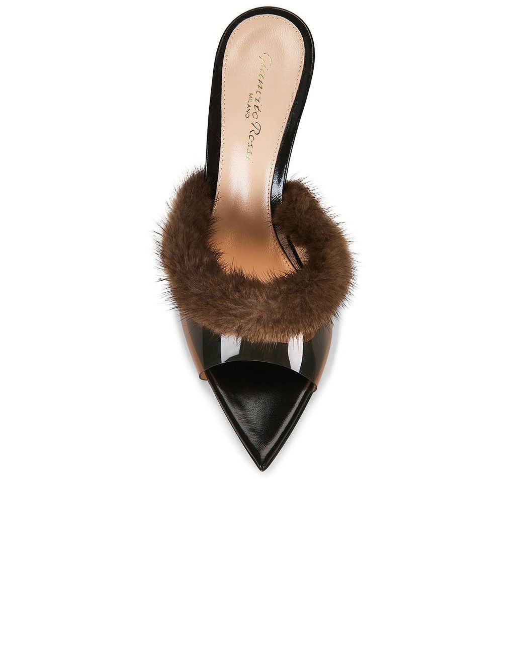 Gianvito Rossi Brown Plexi Mule Sandal