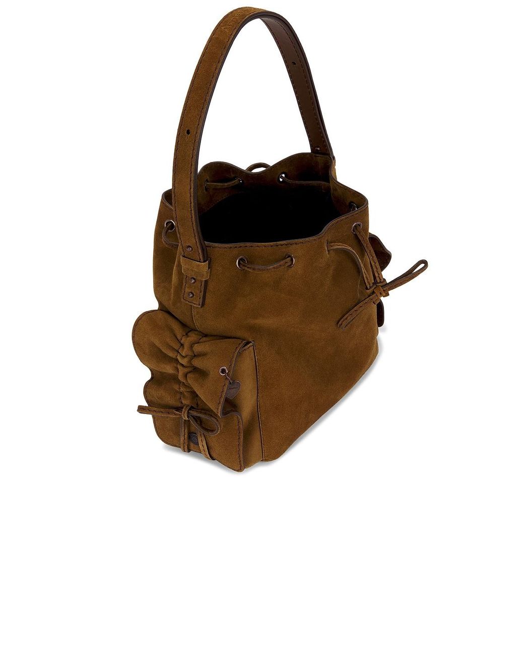 Acne Brown Multipocket Bucket Suede Bag